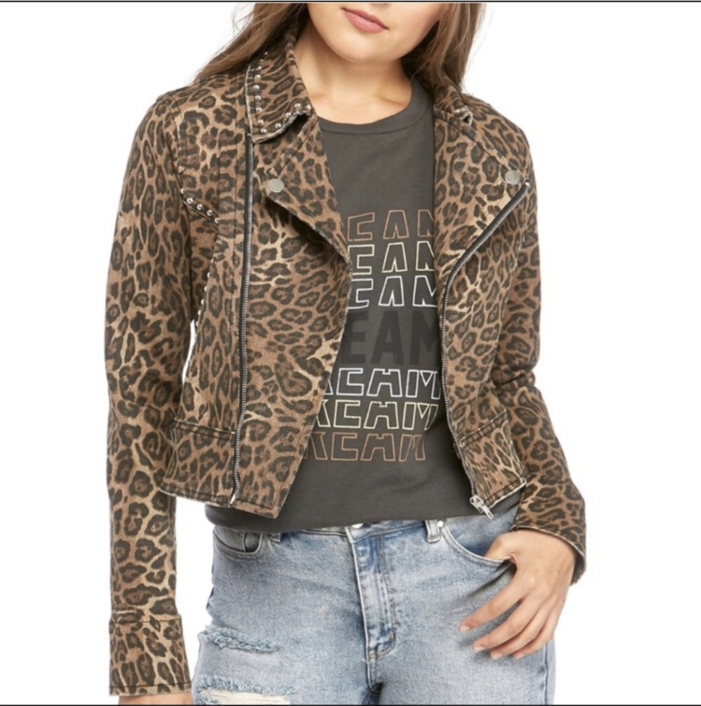 NWT Rampage Leopard Moto Jacket Size Small - Picture 2 of 7